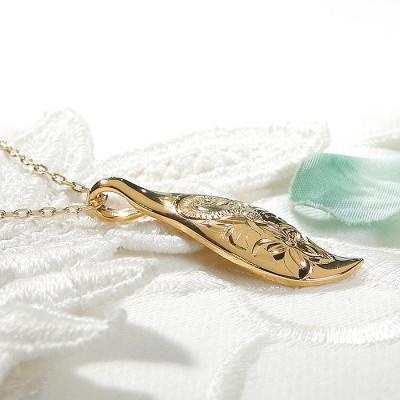 ふるさと納税 韮崎市 K18 ハワイアンネックレス イエローゴールド 手彫り彫刻 花 葉 波【f117-k18yg】 |  | 03