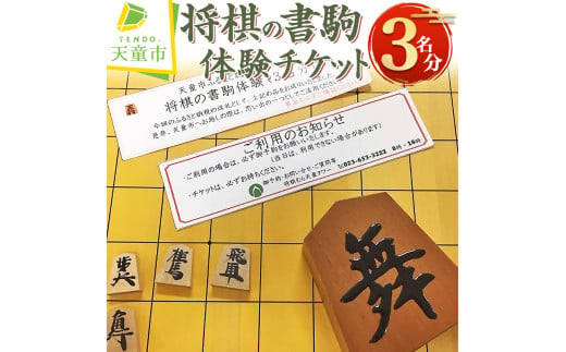 07-31-003　将棋の書駒体験チケット(3名分)