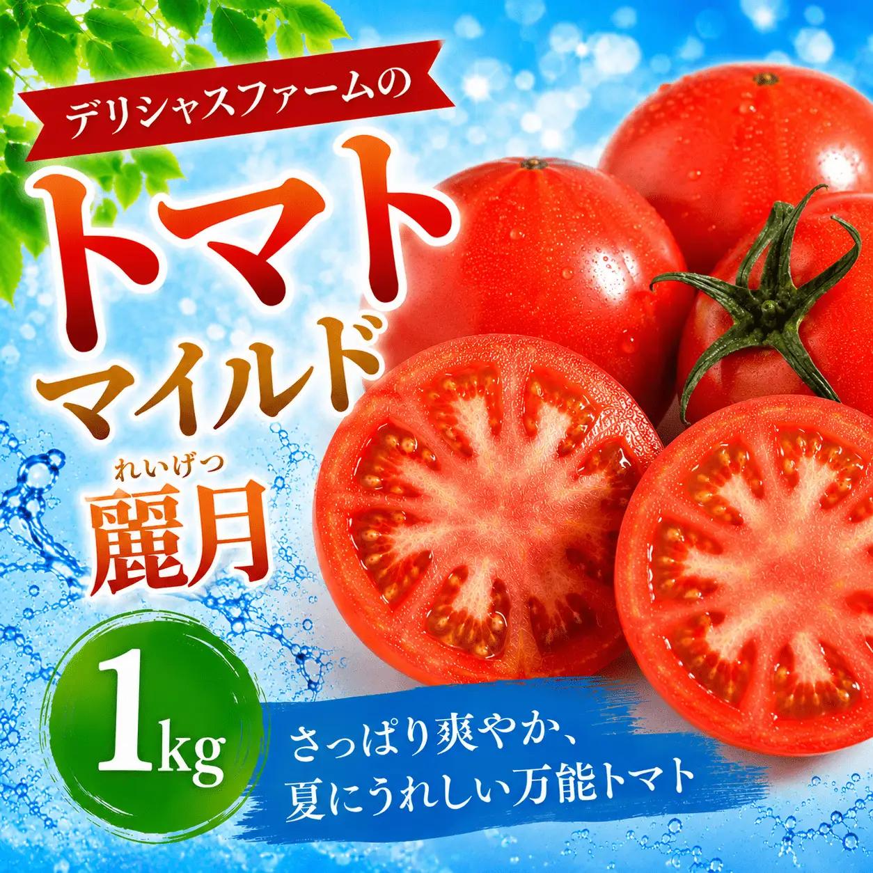  【先行予約】デリシャスファームのトマト(麗月) 1キロ箱 / とまと 野菜 トマト 【delf054A】 