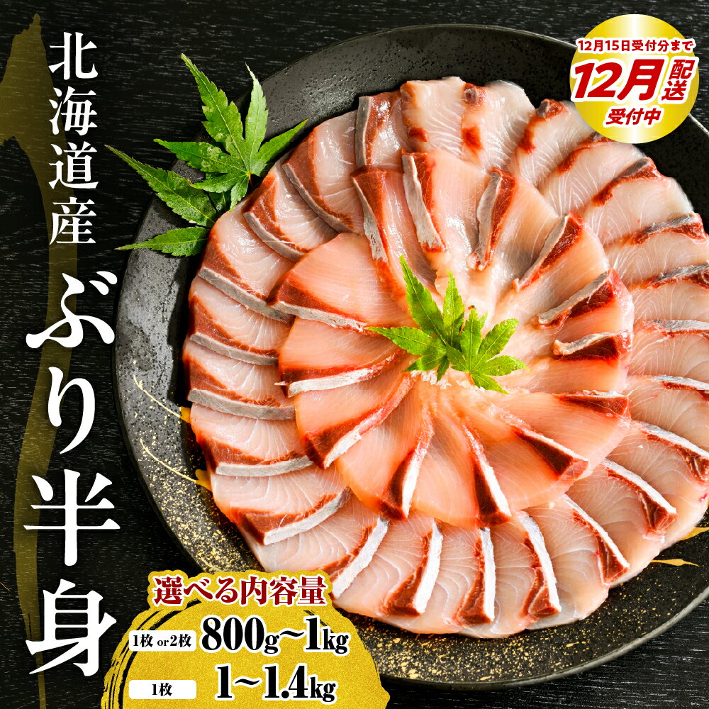 【ふるさと納税】【年内配送 受付中！】北海道産 ぶり 刺身 半身 皮つき 【内容量が選べる: 800g～1kg （1枚 or 2枚）/ 1kg～1.2kg / 1.2kg～1.4kg 】 ぶりしゃぶ 小分け buri ぶりフィレ 鰤 フィレ 肉厚 魚介 海鮮 海の幸 海産物 生食用 冷凍 国産 日高産 北海道 えりも町