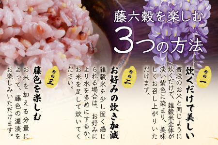 【7営業日以内発送】【雑穀米】藤の花色に染まる美しい六穀米《藤六穀》300g×1袋【世界農業遺産 高千穂郷・椎葉山地域】雑穀米 うるち米 たかきび 挽割とうもろこし もちあわ もち麦 黒米 TT-6