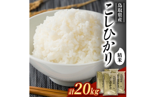 ＜食味鑑定士厳選＞鳥取県産 コシヒカリ20kg(5kg×4袋) 精米【1734490】