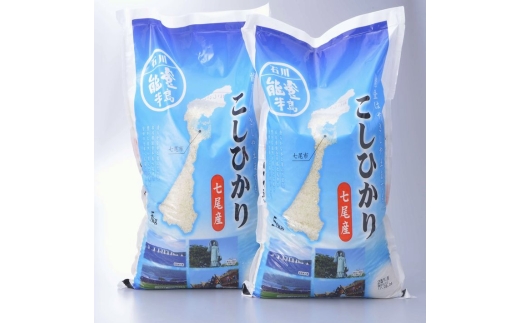 ＼1ヵ月以内発送／令和7年産米 七尾産こしひかり10kg(5kg×2) ｜お米 R7年産米 すぐ届く ブランド米 銘柄米  精米 白米 健康 コシヒカリ 5kg 5キロ 10kg 10キロ 能登半島地震 復興 復興支援 能登 石川県 七尾市 ※2025年10月下旬頃より順次発送予定