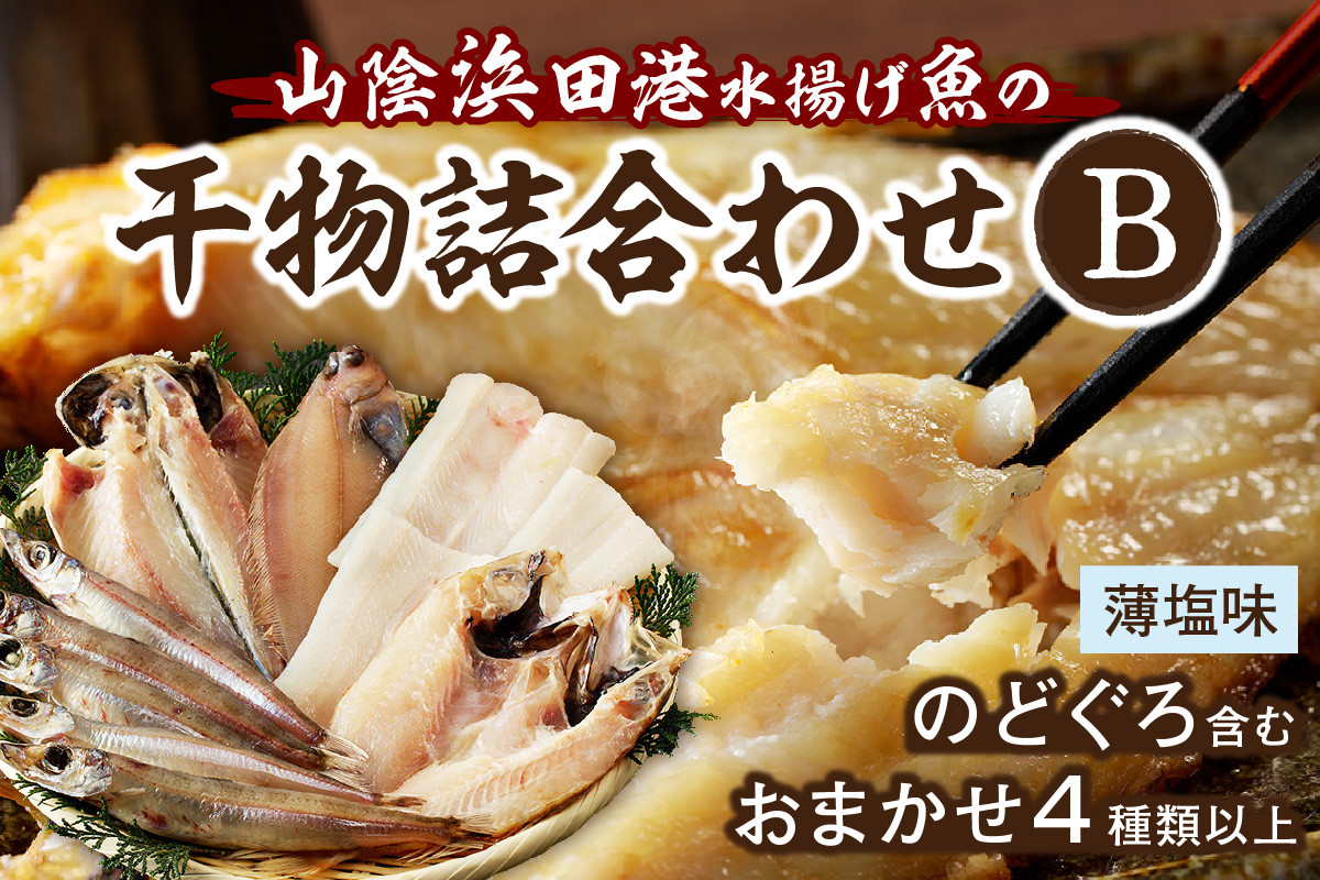 
浜田港水揚げ魚の薄塩味干物B（のどぐろを含む） 魚介類 魚貝類 薄塩味 干物 干もの 一夜干し セット 人気 お取り寄せ アカムツ 【964】
