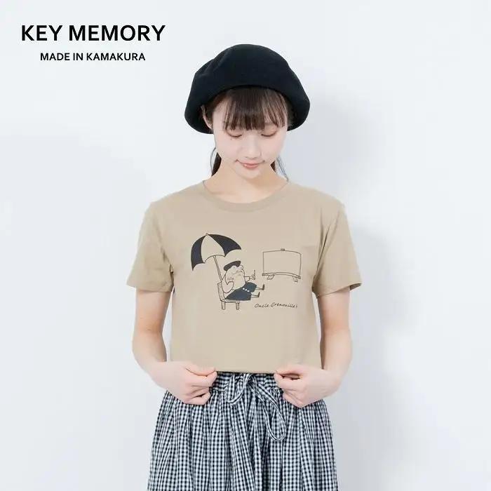 《0》【KEYMEMORY鎌倉】GrenouilleイラストTシャツ BEIGE