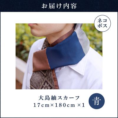 ふるさと納税 鹿児島市 【5営業日以内に発送】大島紬スカーフ(青)　K275-003_02 |  | 03