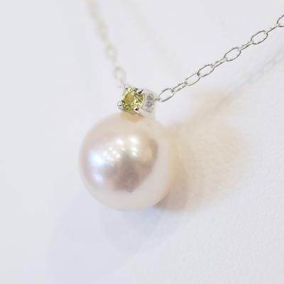 ふるさと納税 天草市 真珠 ネックレス 8-8.5mm ホワイトピンク 8月 ペリドット K18WG_S101-524 |  | 01