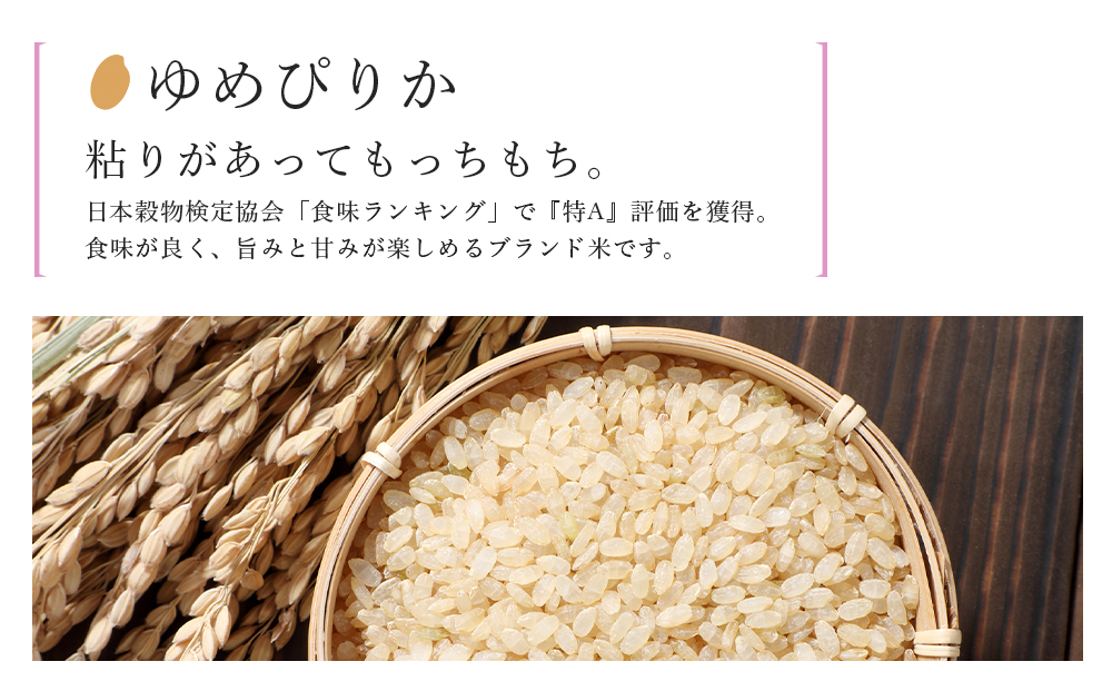 【令和7年産新米予約】【定期便 12ヶ月】特別栽培米産地直送 玄米 ゆめぴりか5kg《帰山農園》