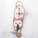 【ふるさと納税】白柴犬(口開)-犬の振り子時計 C-CD-180A