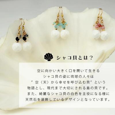 ふるさと納税 石垣市 シャコ貝+天然ピアス　黒バージョン |  | 02