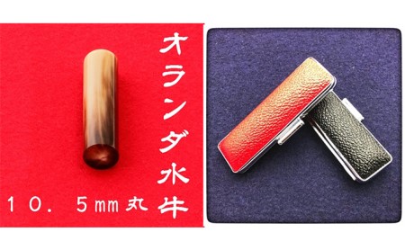 オランダ水牛10.5mm（5書体）牛革ケース（赤） 民芸品 工芸品  ぎょうしょたい