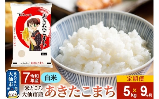 米 新米 令和7年産《定期便9ヶ月》【白米】あきたこまち 5kg 秋田県 大仙市産