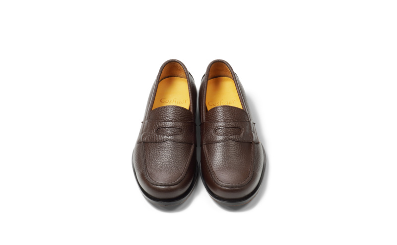 Coshaer 革靴 25.0cm ローファー マッケイ製法 Vibram  日本製 ファッション 靴 ブラウン メンズ インソール CS1320 Suffle