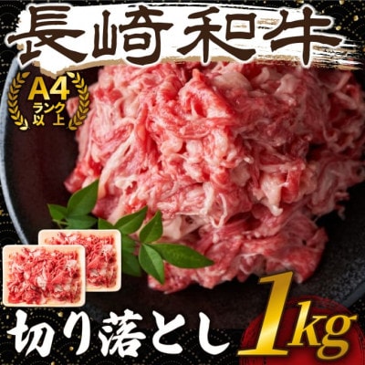 【毎月定期便】【A4～A5】長崎和牛切り落とし　1kg(500g×2p)(松浦市)全3回【配送不可地域：離島】【4052378】