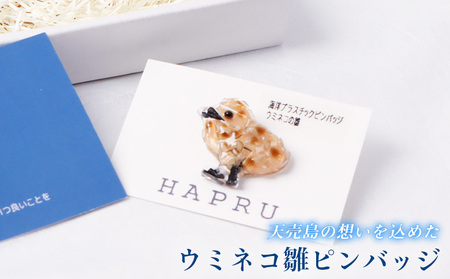 天売島の想いを込めた「ウミネコ雛ピンバッジ」【26008】