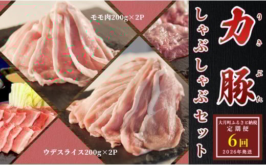 【定期便6回】ブランド豚 力豚しゃぶしゃぶセット