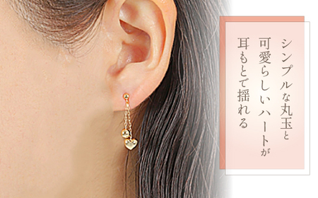K18 ハート ボールピアス E275-Y アクセサリー ジュエリー プレゼント 宝石 記念日 かわいい レディース