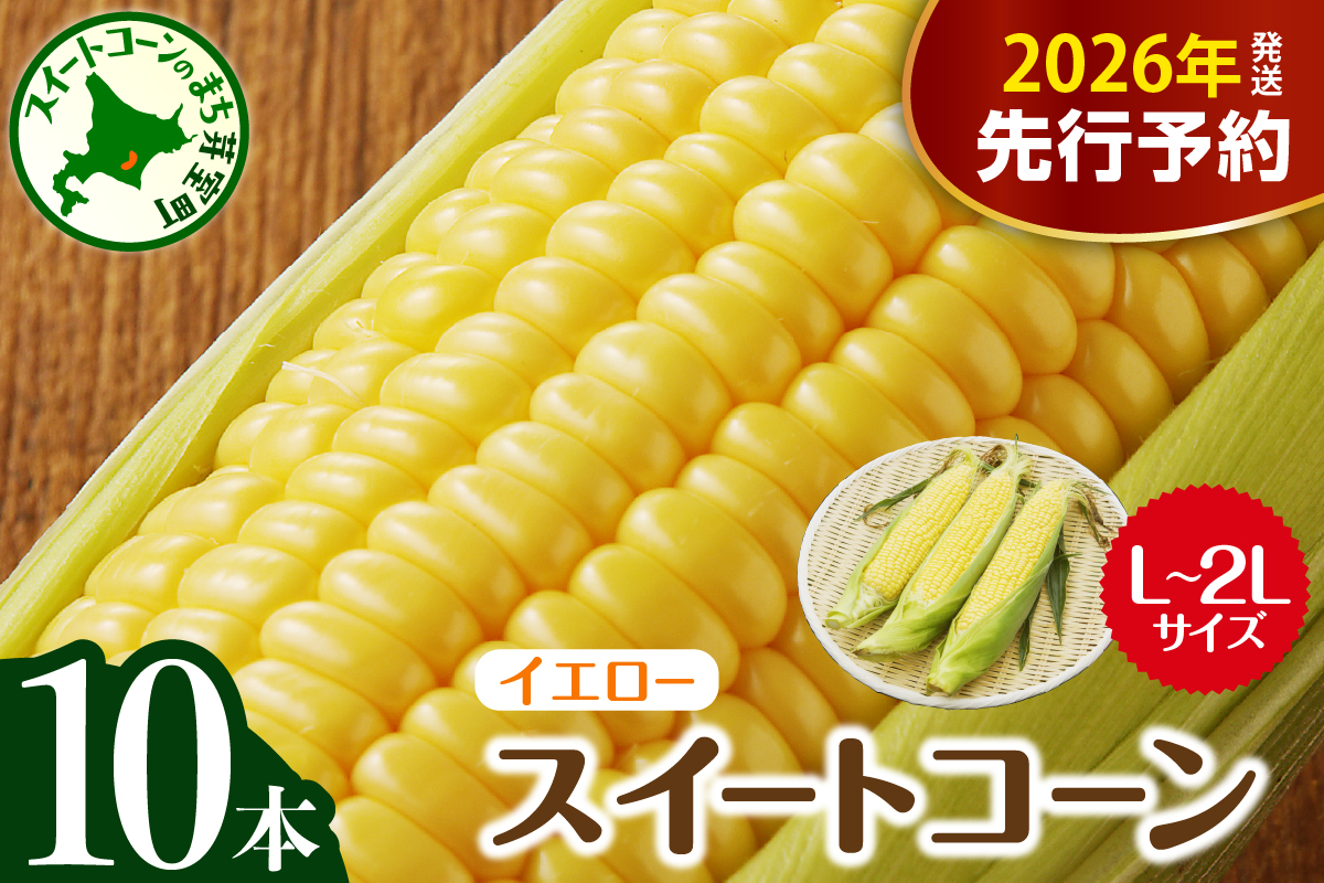 【2026年7月下旬～8月中旬頃配送】北海道十勝芽室町 とうもろこし スイートコーン10本 イエロー種 me002-004c-26／人気 キャンプ飯 アウトドア BBQ トウモロコシ とうきび コーン