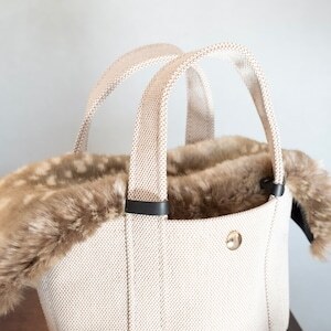 エコファーバッグカバー　バンビ柄グレーL【cbm06】