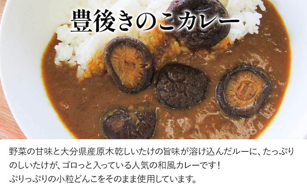 大分県産どんこ椎茸100g×2・豊後きのこカレー×5・豊後きのこめし×5 詰合せ 干し椎茸 しいたけ 乾燥しいたけ 原木 レトルトカレー 混ぜご飯 炊き込みご飯 保存食 常温保存 非常食 ご当地カレー