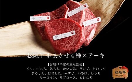 松阪牛 ステーキ おまかせ4種 600g ( 牛肉 和牛 国産牛 黒毛和牛 ステーキ 霜降り 赤身 松阪牛 松阪肉 牛肉ステーキ 松阪牛ステーキ 赤身牛肉 松阪牛 赤身 赤身焼肉 赤身牛肉 霜降り肉 