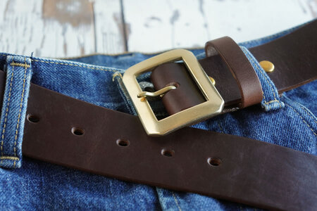 E STREET LEATHER ホーウィン・クロムエクセル 4cm幅 レザーベルト ブラウン（38インチ 96.5cm） 【star007-5-01】