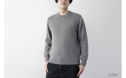 【期間限定(12/26～3/31)寄附額】【UTOカシミヤ】メンズ ７G クルーネック セーター カシミヤ 100% 岩手県 北上市 S0118