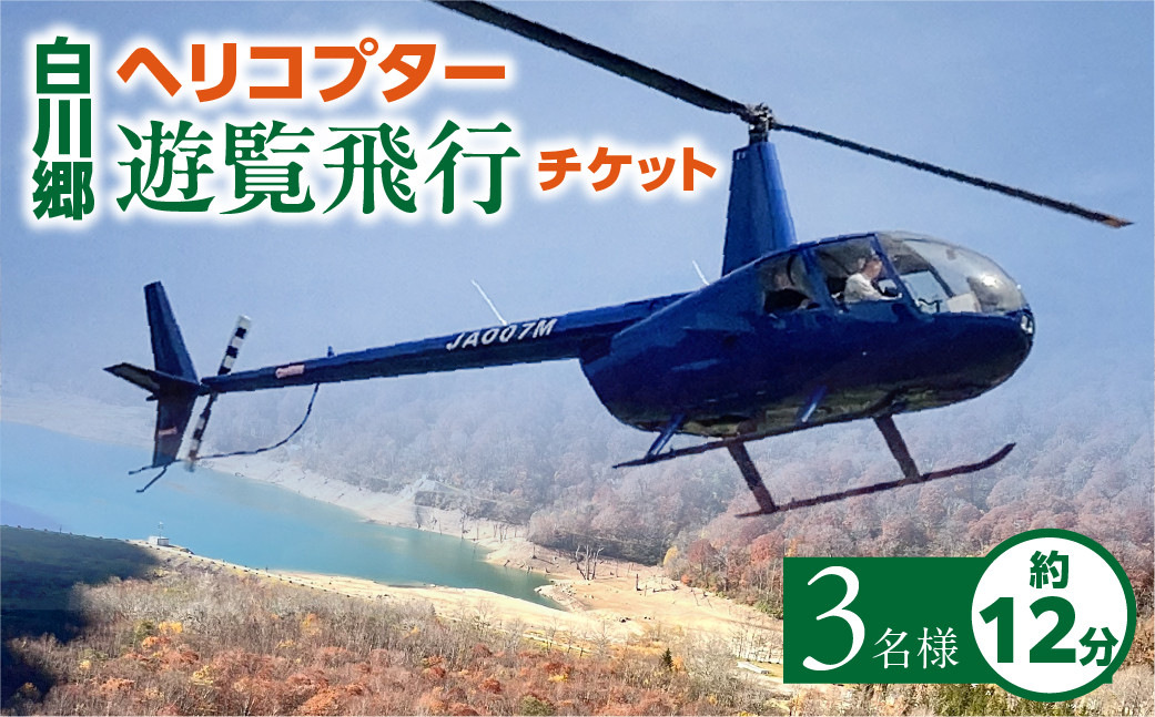 
白川郷 ヘリコプター 遊覧飛行 チケット 御母衣ダム・白水の滝・白水湖絶景コース 3名様分 200000円 [S809]
