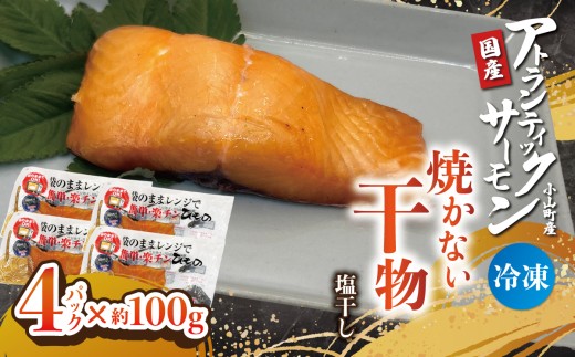 【焼かない干物】小山町産アトランティックサーモン 塩干し（4パック） | サーモン 小分け 真空パック 海鮮 魚介 魚 干物 国産 鮭 しゃけ サケ 簡単調理 レンジ 静岡県 小山町