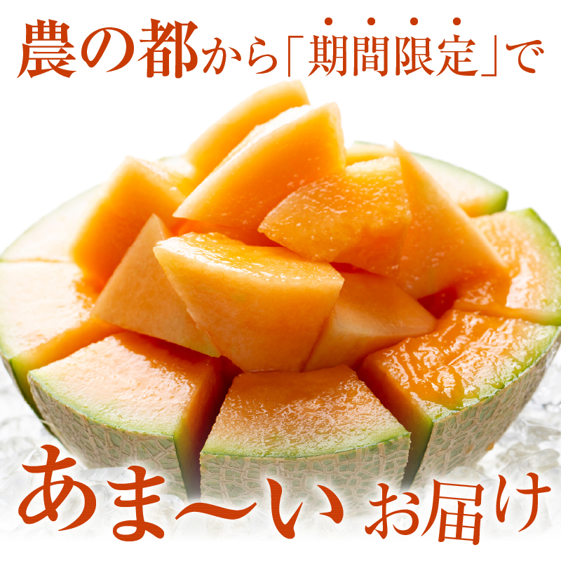 夏用 先行予約≪期間限定≫都農町産「赤肉メロン」計2玉 フルーツ 果物 デザート 国産_T015-0065-N