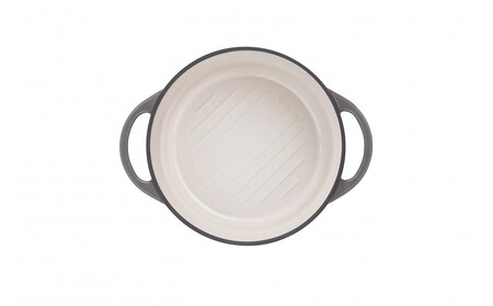 オーブンポットラウンド 22cm 浅型　シェフモデル　【パールグレー】