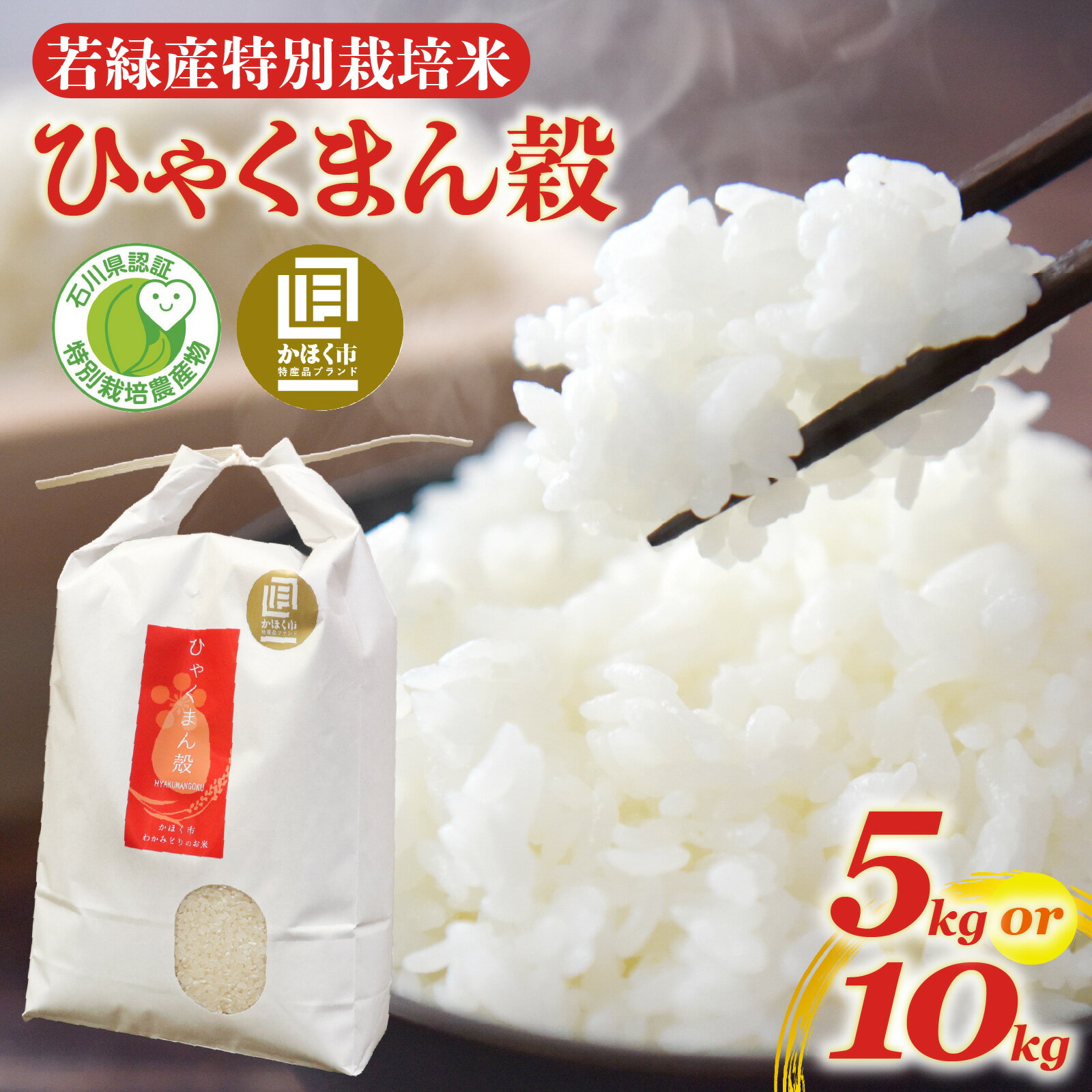 【ふるさと納税】【選べる容量・発送月】【11月～3月発送】若緑産 特別栽培米「ひゃくまん穀」5kg～10kg / 令和8年産 新米 米 単一原料米 ひゃくまんごく 国産 こめ コメ 食品 常温 ご飯 お取り寄せ