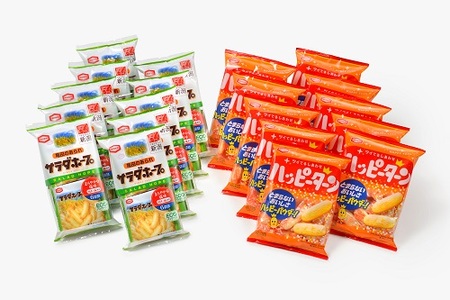 亀田製菓 サラダホープ＆ハッピーターン 各10袋 計20袋 お菓子 あられ せんべい つまみ おつまみ 晩酌 2A09015