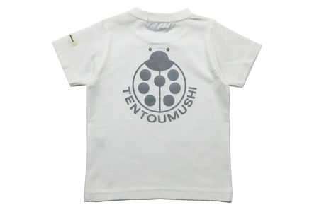 子ども用 半袖Tシャツ TENTOUMUSHI 再帰反射てんとう虫PT オフ白 80サイズ [0789]