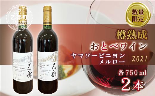 数量限定 樽熟成 老舗ワイナリー渾身の醸造  2種類まとめて【おとべワイン メルロー・ヤマソービニヨン： 750ml×各1本セット】＜ 樽熟成 樽 個性派 スピード出荷 北海道 乙部町 栽培  道産 道南 道南ワイン おとべワイン ワイン 赤ワイン 限定 限定品 芳醇 香り カベルネ・ソーヴィニヨン 山ぶどう タンニン ＞