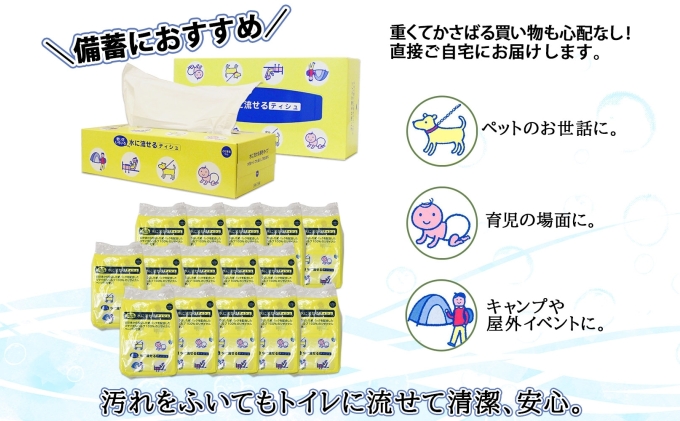 定期便 2カ月連続2回 北海道産 とけまるくん ボックスティッシュ 20箱 ポケットティッシュ 120個 セット 水に流せる ペーパー まとめ買い 香りなし 厚手 雑貨 生活必需品 備蓄 リサイクル 
