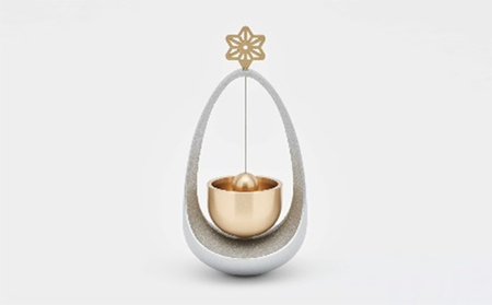 【高岡銅器】まわりん 麻の葉 インテリア デザイン性 起き上がりこぼし 涼やか 音色 和み 厄除け 生命力 心 穏やか  FAD-0952