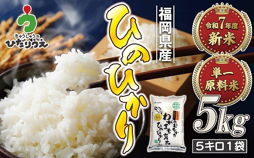 
                  【令和7年産米】【2025年11月より順次発送】JAよりお届け！「ひのひかり」 5kg（5kg×1袋）[H2314a]
                