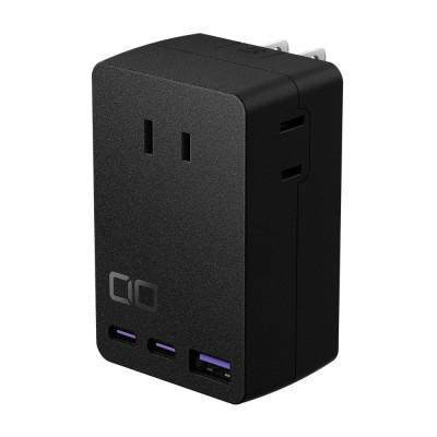 ふるさと納税 守口市 CIO 電源タップ+USB充電器 コンセント3口 Polaris CUBE WALL ブラック