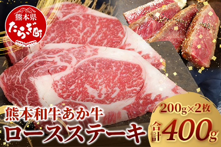【 年内お届け 】熊本県産 あか牛 ロース ステーキ【 200g×2枚 合計400g 】※12/19-27発送※  熊本県産 赤身 褐毛和種 国産 和牛 牛肉 肉 ステーキ  年内発送 年内配送 年末年始 046-0458-R712
