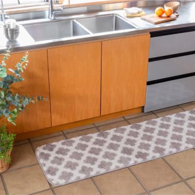 ふるさと納税 九度山町 コスモトロンで作った人気のモロッカン柄吸水速乾キッチンマット縦50cm×横270cmベージュ