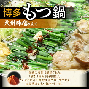 【博多鍋セット3】博多の「人気2大鍋」のセット「九州味噌もつ鍋」と「博多水炊き(切り身)」4～6人前 KBC1306