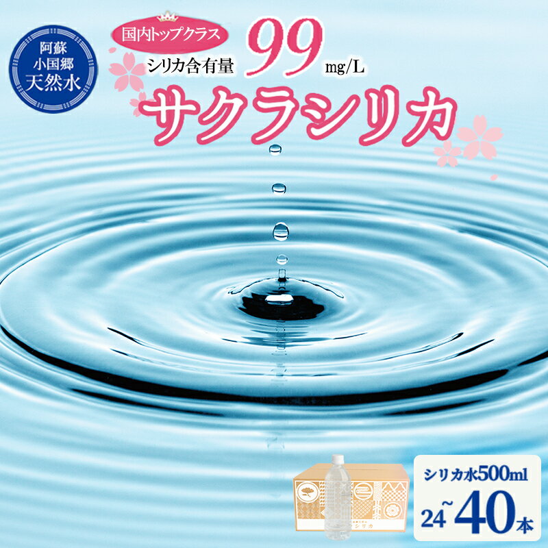 【ふるさと納税】シリカ水 500ml ラベルレス サクラシリカ シリカ含有量99mg/L 水 ミネラルウォーター 天然水 24本 40本 定期便 飲料水 ペットボトル サルフェート 炭酸水素イオン ミネラル 国産 阿蘇 小国郷 送料無料【地場産品基準：類型8イ】