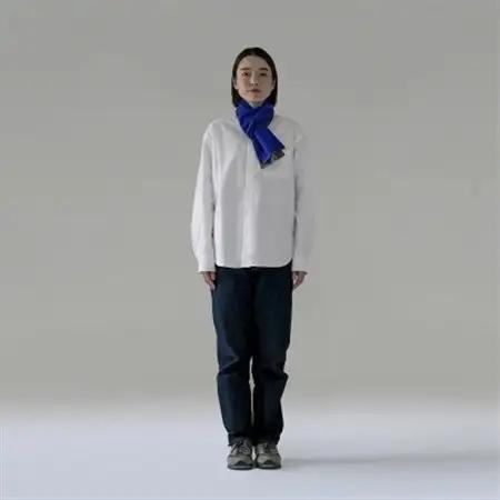 【 OTA KNIT 】TRAVEL SCARF トラベルマフラー(無地 ブルー × グレー)_装飾品・工芸品 マフラー・手袋 服飾小物 _【1568540】