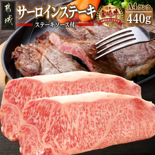 宮崎牛サーロインステーキ220g×2枚〔24-001〕