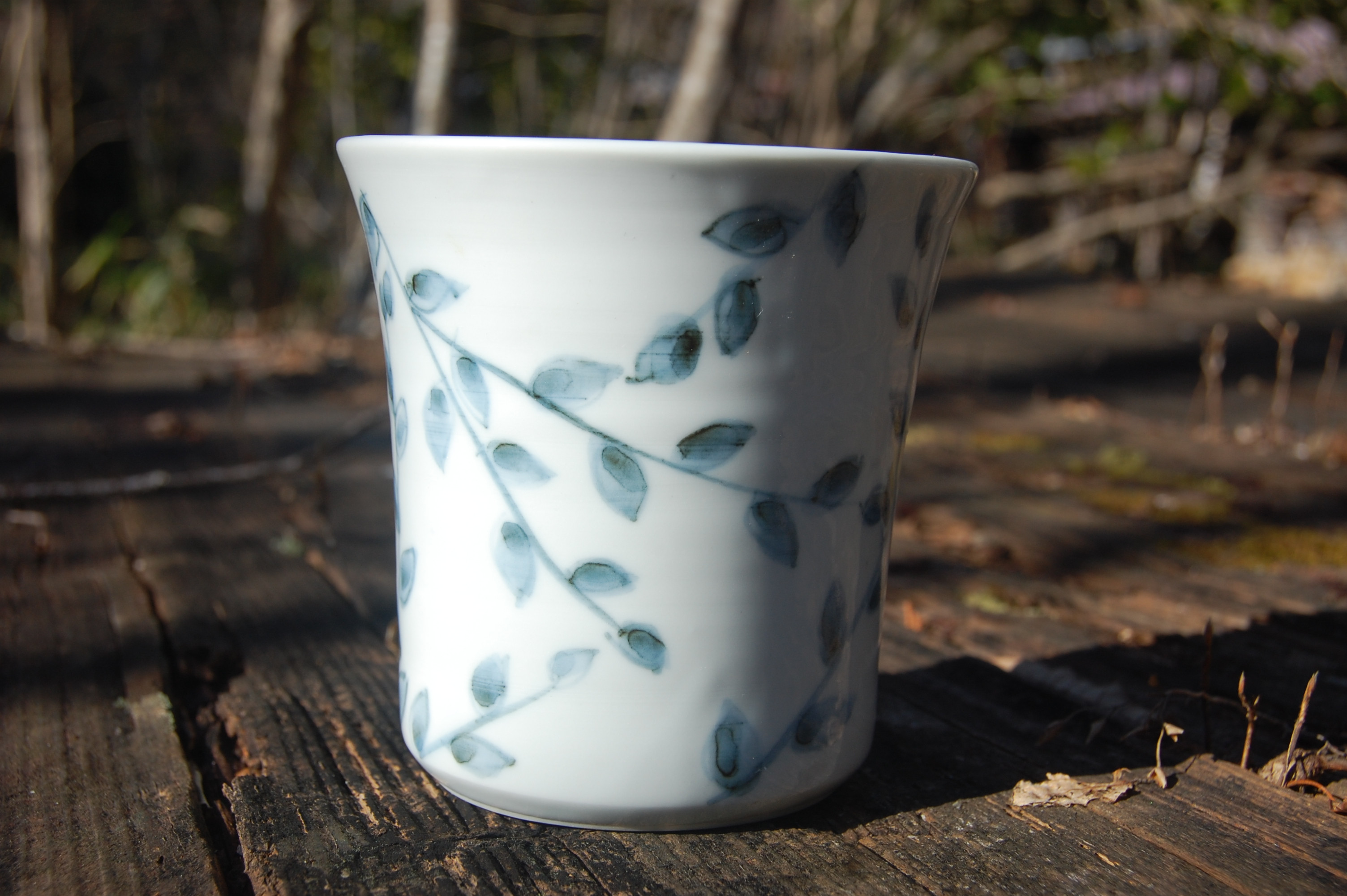 
土志工房【木の葉文フリーカップ】10×10×10 陶器 焼き物
