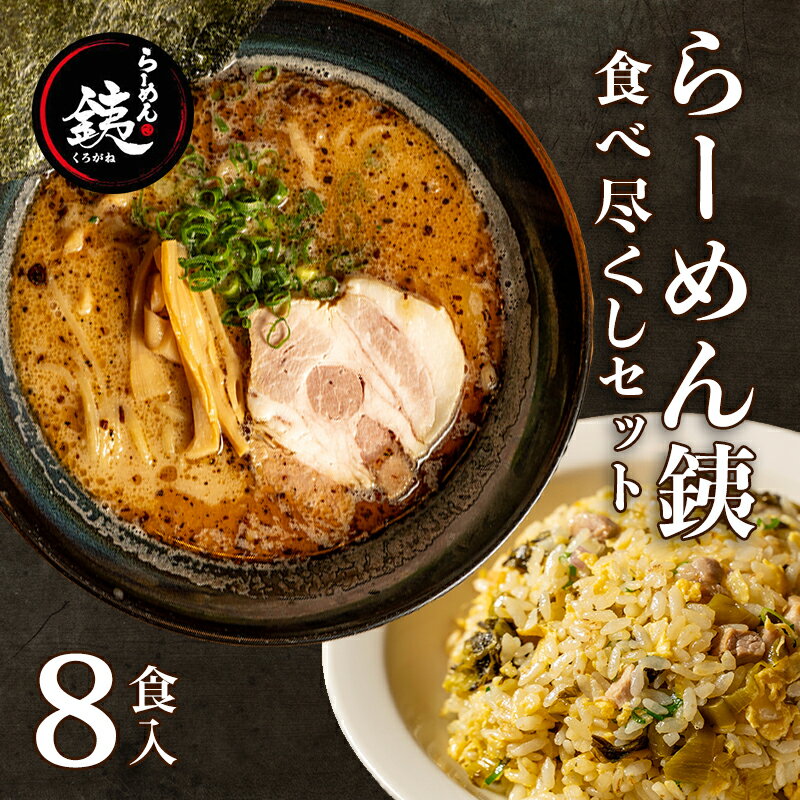 【ふるさと納税】 ラーメン 人気店 らーめん銕 麺4食 炒飯4食 計8食 食べ尽くしセット 豚骨 和風醤油 鶏白湯 つけ麺 冷凍