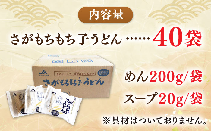 【佐賀県産小麦100％使用】さがもちもち子うどん 計40袋（20袋×2箱）（めん、スープ付き） / 佐賀県 / さが風土館季楽 [41AABE079]