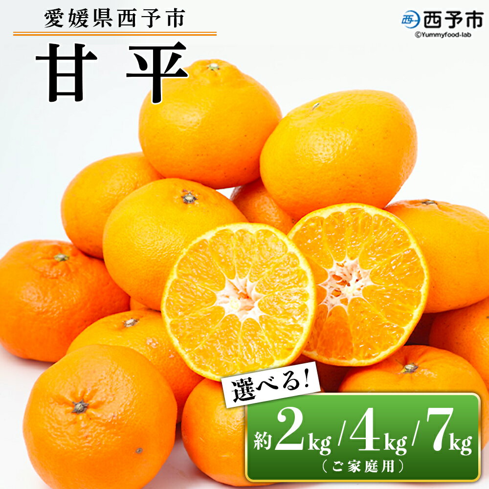 【ふるさと納税】訳あり＜愛媛県西予市産 甘平 ご家庭用 約2kg／4kg／7kg＞ 果物 フルーツ 柑橘類 みかん 蜜柑 ミカン オレンジ かんぺい カンペイ 期間限定 季節限定 甘い 食べて応援 特産品 宇都宮物産 愛媛県 西予市【常温】『2026年2月上旬～3月中旬迄に順次出荷予定』