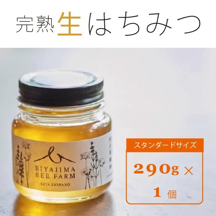 BIYAJIMA BEE FARM『季節の完熟生はちみつ 一瓶290g（1個）』北信濃の大自然がぎゅっとつまった、完全非加熱・無農薬・除草剤、防腐剤不使用の国産天然蜂蜜【長野県信濃町ふるさと納税】